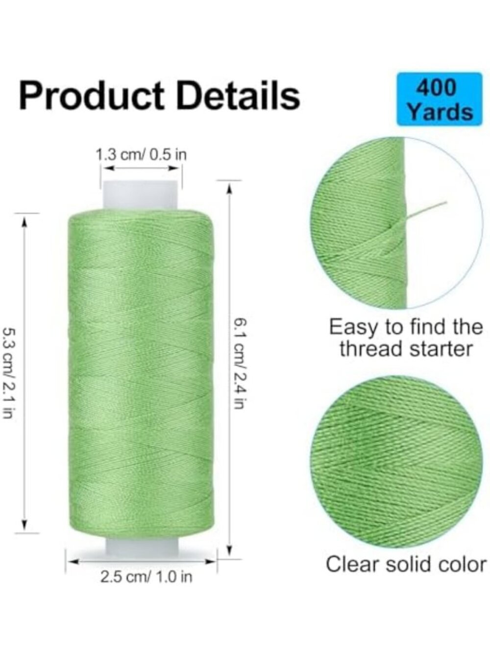 80 Spools Assorted Colors Sewing Thread - 400 Yards Polyester for Machine & Hand - Picture 3 of 6